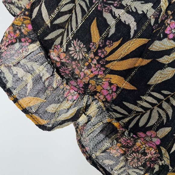 NWOT Zara metallic thread floral chiffon skirt size M - Picture 6 of 7